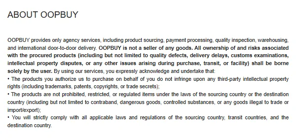 Oopbuy ABOUT OOPBUY statement