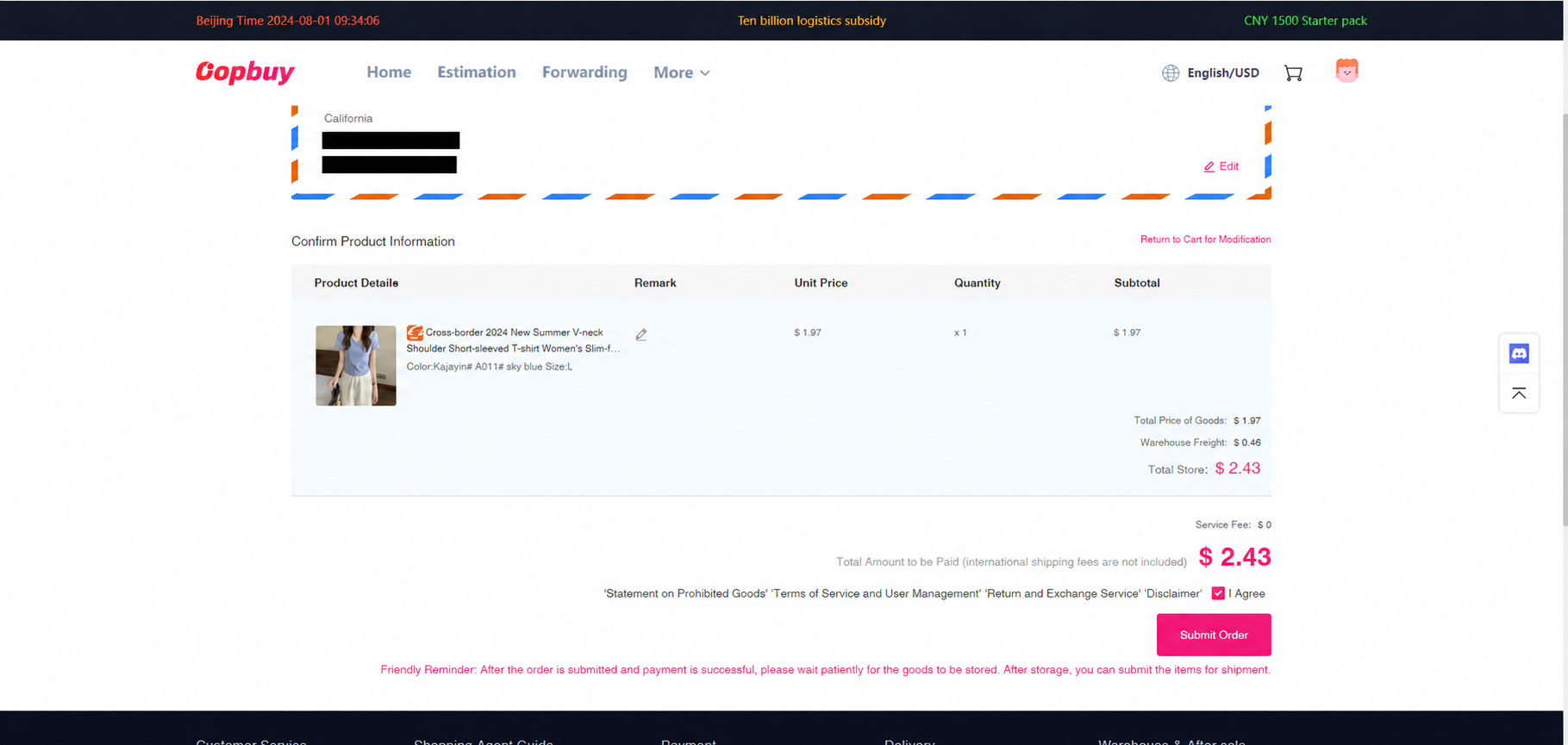 Check and pay the first bill — official tutorial frame